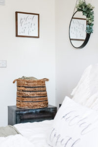 basket in bedroom corner